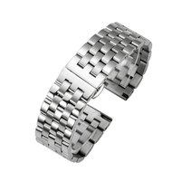 YHQ fermoir de luxe boucle papillon 16-22mm bracelet de montre en métal bracelet de montre en acier inoxydable à dégagement rapide