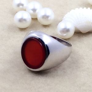 Bague élégante en argent sterling 925 pour homme avec agate rouge, accessoire de bijouterie - Product Image 5