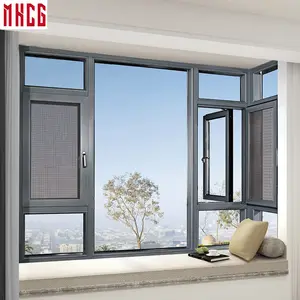 MHCG现代美国设计防盗室内双层玻璃铝窗酒店铝推拉窗滑动玻璃赢