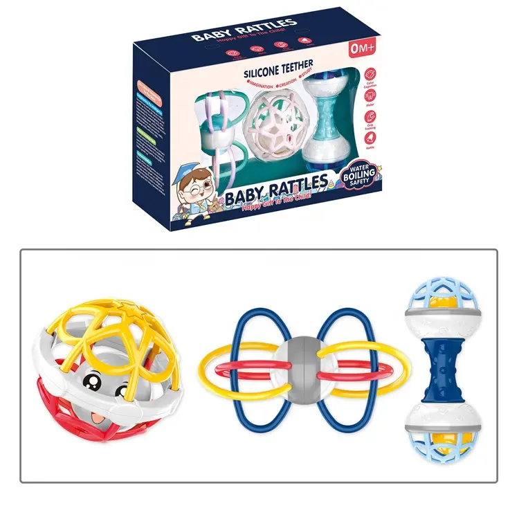 赤ちゃんのおもちゃギフトセットプラスチック製ガラガラベルおもちゃ新生児ガラガラおもちゃ