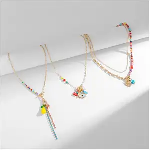 Modeschmuck Halsketten Diamant Herren Hip-Hop Armband Charm Anhänger Plated Set Halskette Malachit Türkis Anhänger Halskette