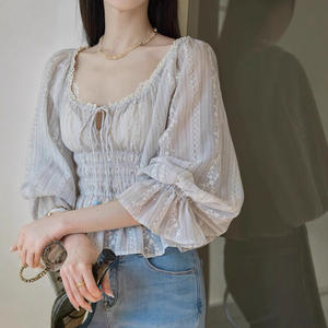 Collection Printemps-Été Éveil de la Nature, Vacances à l'Île, Broderie Florale Tridimensionnelle, Jupe Asymétrique Longue au Sol, Style Français - Product Image 3