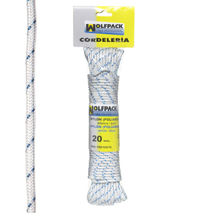 Corda in nylon ad alta tenacità bianca/blu (lunghezza 20 m) - Product Image 1