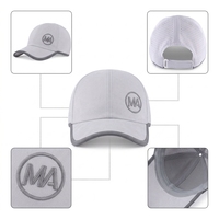 Casquette de baseball personnalisée haut de gamme en gros, découpée au laser, perforée, avec marquage personnalisé, sangle Velcro réglable et détail de passepoil contrastant