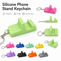 Soporte de Teléfono Móvil de Silicona Portátil con Logotipo Personalizado, Mini Soporte Flexible de Goma para Teléfono Celular, Llavero para Regalo Promocional