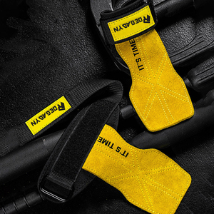 Maßgefertigte Gewichtheber-Handgelenkstütze aus Silikon mit Mikrofaser-Leder und Rindsleder-Handgriffpolster - Product Image 2