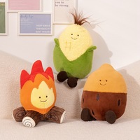 Nouvelle conception – Poupée en peluche amusante avec simulation de flamme, maïs grillé, patate douce et châtaignes – Cadeau en peluche douce