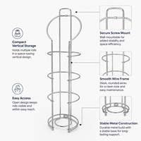Support de papier toilette autoportant en métal personnalisé avec rangement pour 3 rouleaux, organisateur de salle de bain, fabricant OEM ODM