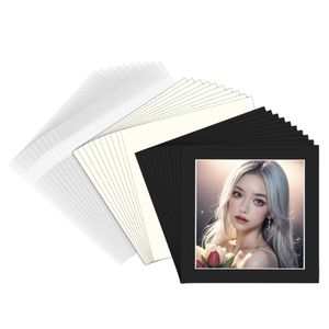 Passe-partout carré élégant pour affichage <span class=keywords><strong>photo</strong></span>, passe-partout personnalisé <span class=keywords><strong>sans</strong></span> acide pour cadres <span class=keywords><strong>photo</strong></span> en papier - Product Image 1