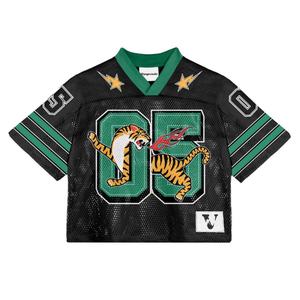 Ropa Deportiva de Moda, Camiseta de Fútbol Americano Retro de Malla con Cuello en V de Poliéster - Product Image 1