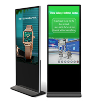 Pantalla Digital Publicitaria de 43 Pulgadas con Soporte de Piso, Android 11, IPS LCD, Retroiluminación LED, Pantalla Táctil de 10 Puntos, CMS Integrado