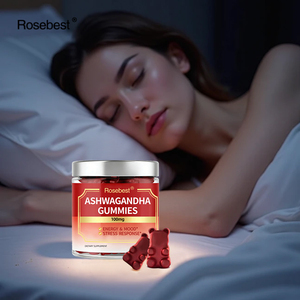 Rosebest Usine Directement Formule d'emballage Personnalisée Saveur Naturelle de Fraise 1000mg Supplément de Gommes contre le Stress d'Ashwagandha Biologique - Product Image 4