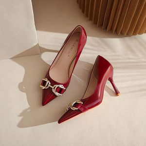 Zapatos De Mujer Elegante MOQ 1 Pair Metal Decoration Pointed Sexy 2024 Stiletto <b>Heels</b> Shoes - Product Image 4