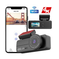 Caméra de tableau de bord CPT 4K IPS à double objectif avant/arrière, vision nocturne, caméra de tableau de bord de voiture sans fil WiFi, application, capteur G, GPS, enregistreur de données de vitesse pour voiture