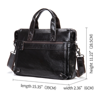 Sac à bandoulière professionnel en cuir de vachette souple grande capacité avec fermeture éclair pour hommes – Vente en gros