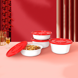 Công suất lớn nhựa Prep PP bát tròn với nắp đậy phục vụ Takeaway thực phẩm dùng một lần lưu trữ và <span class=keywords><strong>container</strong></span> - Product Image 3
