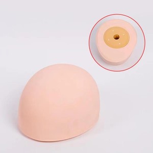 Tête de <span class=keywords><strong>mannequin</strong></span> en silicone tressée à la main pour la <span class=keywords><strong>couture</strong></span> de cheveux, peut recevoir des épingles, avec support - Product Image 3