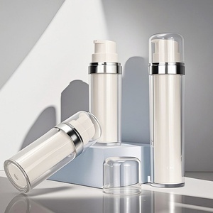 Flacon cosmétique en plastique de qualité supérieure personnalisé, 15 ml, 30 ml, 50 ml, blanc, rechargeable, flacon pompe sans air, emballage à double paroi pour lotion - Product Image 3