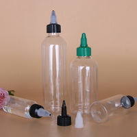 Livraison Rapide – Bouteille en Plastique PET Cylindrique Vide à Col Étroit de 30ml, 50ml, 100ml, 200ml pour Encres, Huiles et Colle avec Bouchon à Pression