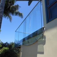 Système de balustrade en verre sans cadre sur mesure, monté latéralement, en acier inoxydable, pour escalier et balcon