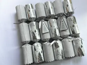 12 polegada Glitter Luxo Prateado Presentes Crackers Decorações Do Partido Vazio Cracker Natal