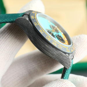 Montre ronde en fibre de carbone haut de gamme pour homme et femme, fonction multi-fuseaux horaires, idéale pour les activités de plein air et les affaires - Product Image 4