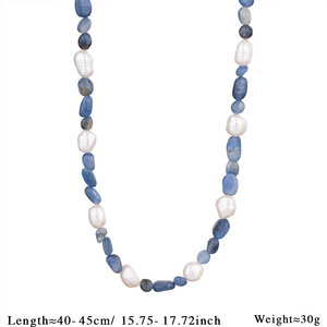 Nuevo collar de accesorios de piedra natural para damas-Collar de cuentas de cristal de gama alta-Collar de perlas de pez pequeño de acero inoxidable - Product Image 4