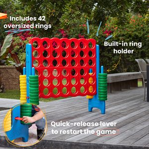 Gioco da Tavolo Strategico 4 in Fila di Media Dimensione in Plastica per Bambini e Adulti, Gioco da Viaggio per Feste in Famiglia - Product Image 4
