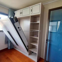Lit pliant moderne en bois de chêne massif de Chine avec armoire de rangement intégrée et penderie, couleur et taille personnalisables