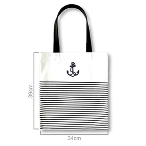 Eco Tote Bag with Anchor Point Embroidery Patch - Product Image 2