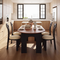 Ensemble de table à manger ovale moderne et luxueux de style nordique - Portable, imperméable, écologique, durable, en bois, pour un usage domestique