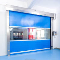 Porte roulante à grande vitesse en PVC avec détecteurs de bord à airbag de sécurité, rebond instantané sur contact avec un obstacle pour la sécurité des ateliers