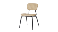 Chaise de café en métal rembourrée, style unique, haut de gamme, durable et stable, avec un design confortable pour les espaces commerciaux