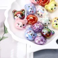 Pendentifs Perles en Acrylique UV Brillant Motif Tête d'Ours Mignon Certifiés AIGS CN pour Stylo ou Porte-clés