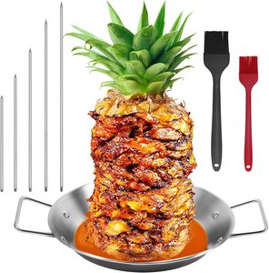 Stainless Steel Vertical Screw <b>BBQ</b> Pot Accessories Barbecue Grill Roast Chicken <b>Rack</b> Vertical Skewer <b>BBQ</b> Plate - Product Image 1