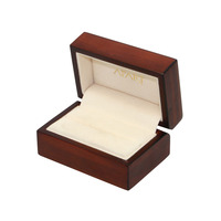 Boîte à bague en bois brillant avec logo personnalisé, emballage de luxe pour demande en mariage, boîte cadeau pour bijoux et diamants