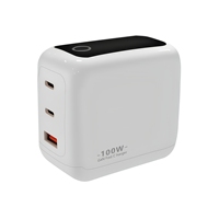 100W 2-Port Type-C 1-Port USB Pengisi Daya Cepat GaN Elektrik dengan Layar Tampilan untuk Laptop PD 3.0 QC3.0 SCP OTP OVP Proteksi Tahan Api
