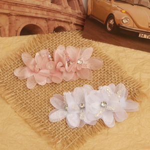 Hebillas de Zapatos con Flores 3D y Cuentas de Cristal, Accesorios de Ropa para Mujer, Primavera 2024, Decoraciones de Tela Tejidas a Mano de Jinhua - Product Image 4