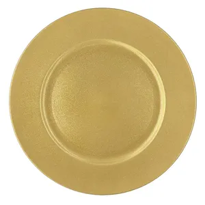 Plastic Gold Luxury Wedding Charger <b>Plates</b> - Elegant <b>Decorative</b> Tableware for Banquet & Reception (12 Inch Round, Set of 6/12) - Product Image 6