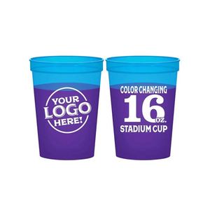 Gobelets de fête en plastique personnalisés de 12 oz et 16 oz, changeant de couleur, gobelets magiques pour l'ambiance, gobelets de stade, cadeaux de fête pour enfants, été - Product Image 1