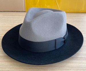 A111902 Chapeau haut de forme en feutre 100% laine de haute qualité, style Indiana Jones, Fedora, vente en gros pour événements professionnels, formels, à large bord, unisexe - Product Image 4