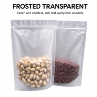 Sachet Doypack Transparent Personnalisé Refermable avec Fermeture Éclair, Qualité Alimentaire, Épaissi, Anti-humidité, en PE, pour Snacks et Noix