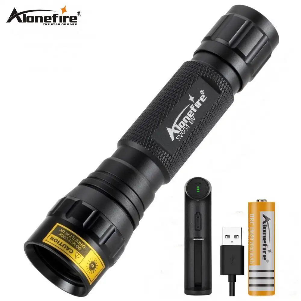 AloneFire SV004 UV 365nm High Power 10W UV flashlight FluorescencePet Blood Scorpion Ore Money Skin disease Detector light