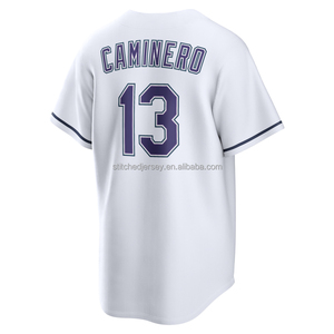 2026 Hot Style Heren Geborduurde Yandy Diaz 2 Junior Caminero 13 Baseball Jersey - Product Image 3