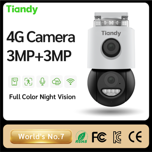 กล้อง Tiandy 3MP+3MP 4G LTE ตรวจจับคนและยานพาหนะ ภาพสีกลางคืนเต็มรูปแบบ ไฟเตือน ระบบสื่อสารสองทาง - Product Image 1