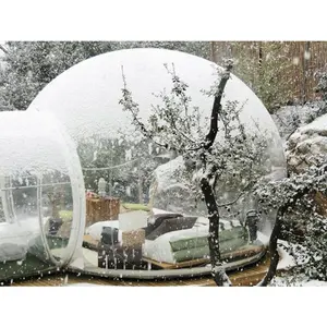 Outdoor Transparent Camping Aufblasbares Hotel Bubble Dome Zelt mit Tunnel
