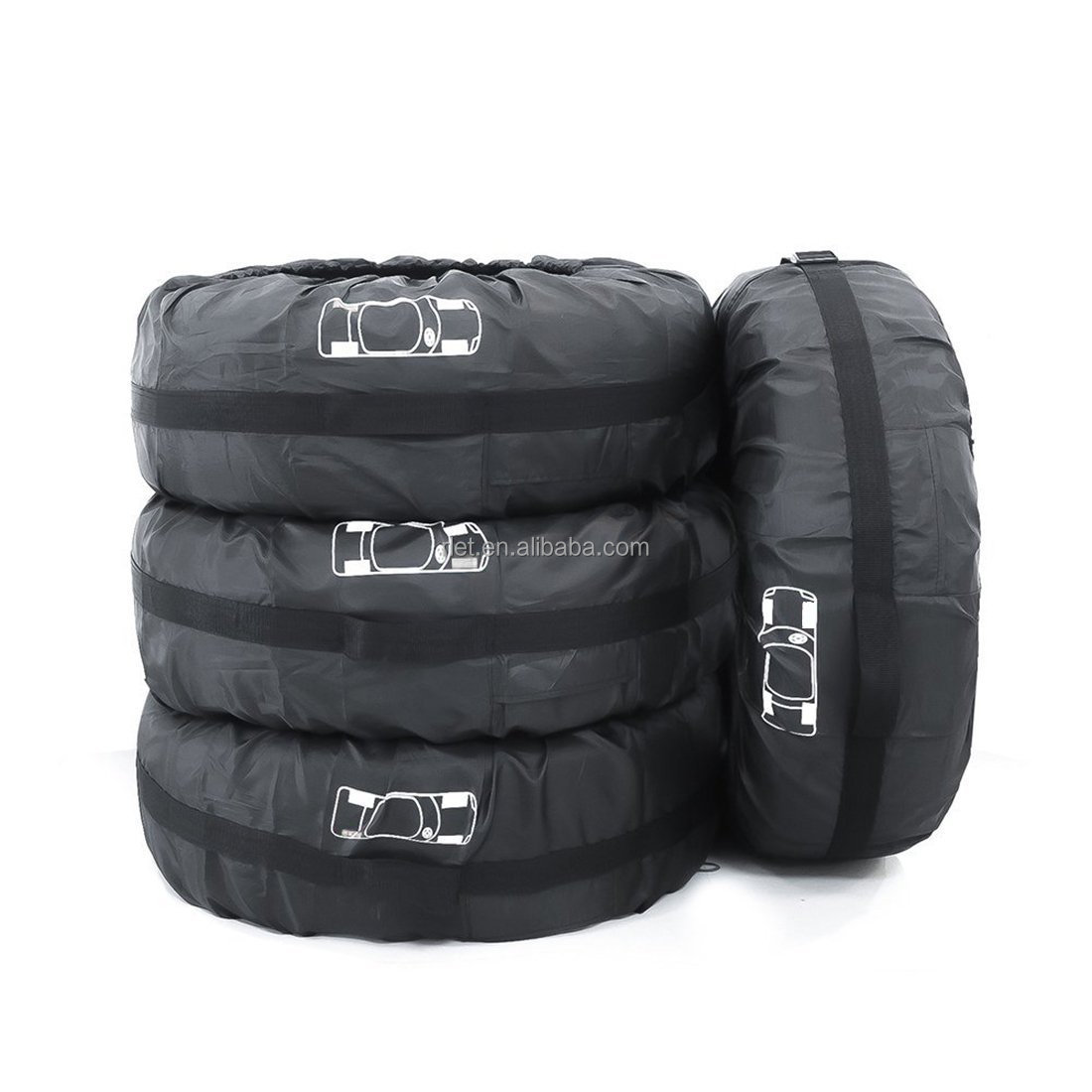 4 шт. в комплекте, черная сумка для хранения шин wrangler jk, пластиковая запасная крышка шины для Jeep ford ecosport