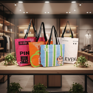 Ouye Hot Sale Custom Printed Recycle Reusable PP Laminated Non-Woven Tote Shopping Bags Fashion Woven Shopping Bag