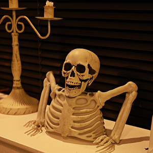 Figura de <span class=keywords><strong>Esqueleto</strong></span> de Halloween con Cabeza de Calabaza en Pose Sentada, Decoración de Halloween para <span class=keywords><strong>el</strong></span> Hogar, Fiestas y Casas Encantadas - Product Image 5