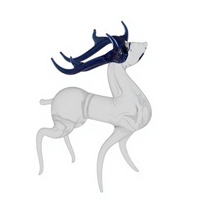 Jarrón de cristal de Murano hecho a mano, diseño de caballo corriendo, estilo contemporáneo, para decoración de oficina, juego individual. - Product Image 1